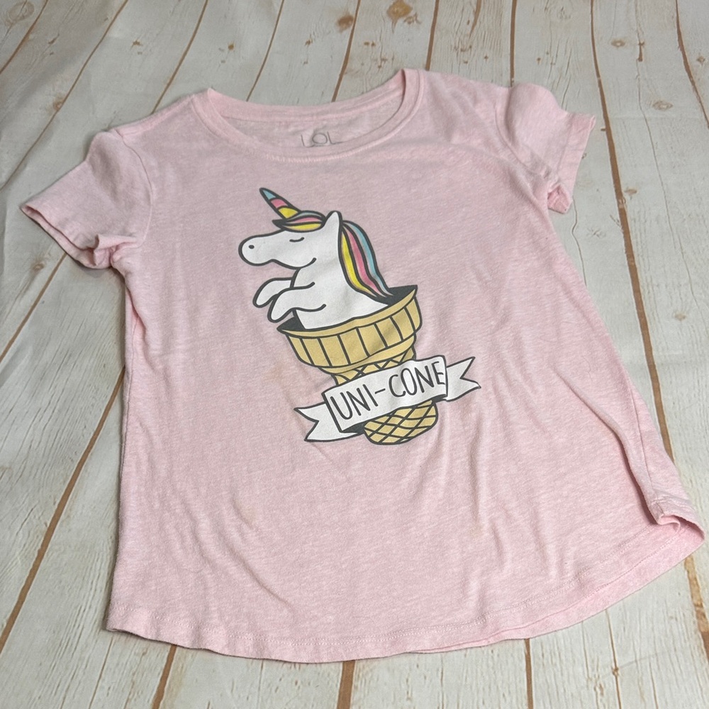 LOL Vintage Pink Uni-Cone Unicorn Ice Cream Kids T-Shirt
